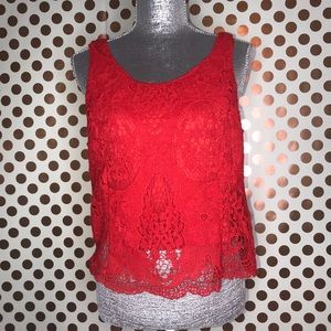 Red crochet top